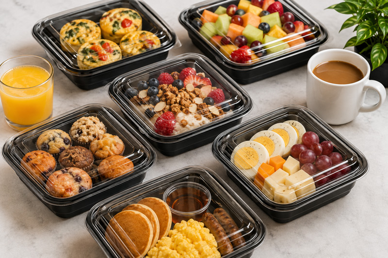 Office employees enjoying fresh daily office catering